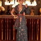 Multi Pure Linen Saree with Copper Zari Weaving Elegance