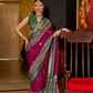 Mercerized Sigma Silk Saree with Patola Design and Gold Print