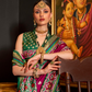 Mercerized Sigma Silk Saree with Patola Design and Gold Print