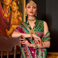 Mercerized Sigma Silk Saree with Patola Design and Gold Print