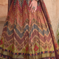 Lehenga Choli de seda de diseñador en color azul turquesa, lista para usar, con brillo y detalles de espejo