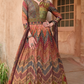 Lehenga Choli de seda de diseñador en color azul turquesa, lista para usar, con brillo y detalles de espejo