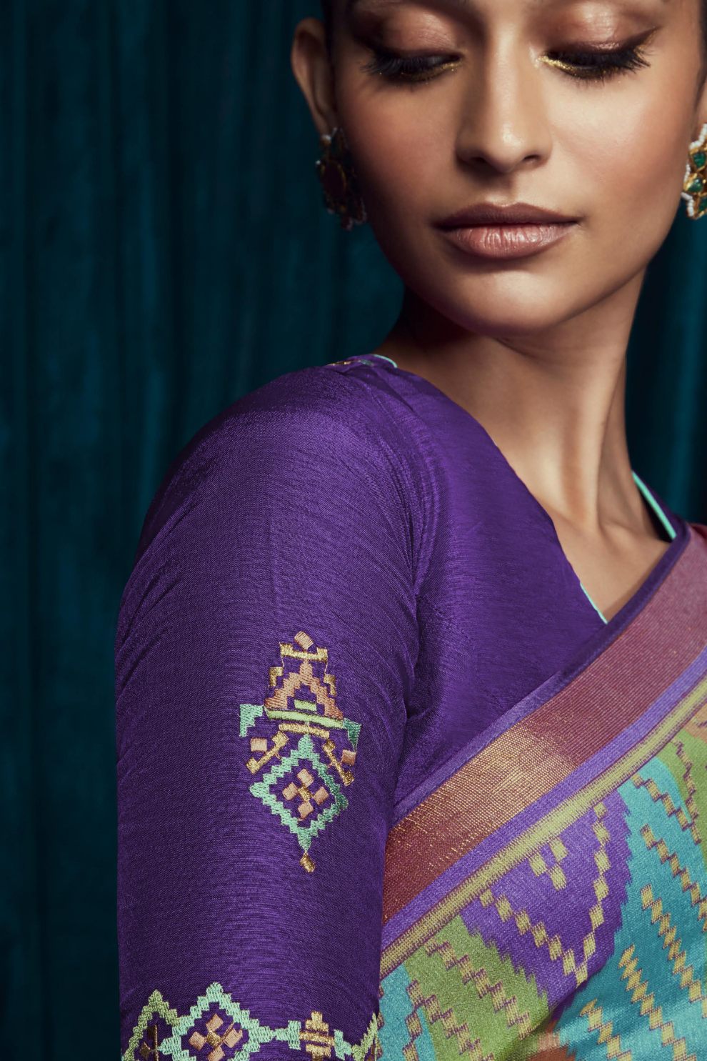 Elora Elegance Soft Brasso Silk Saree with Sequin Embroidery Sparkle