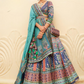 Deep Blue Dream silk lehenga choli with detailed embroidery - LaVante Fashion