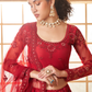 Bridal Red Net Lehenga Choli With Rich Embroidery & Dupatta