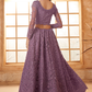 Designer Purple Embroidered Net Lehenga Choli Set With Dupatta