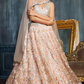 Charming Peach Sequins Net Engagement Wear Lehenga Choli With Dupatta