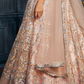 Charming Peach Sequins Net Engagement Wear Lehenga Choli With Dupatta