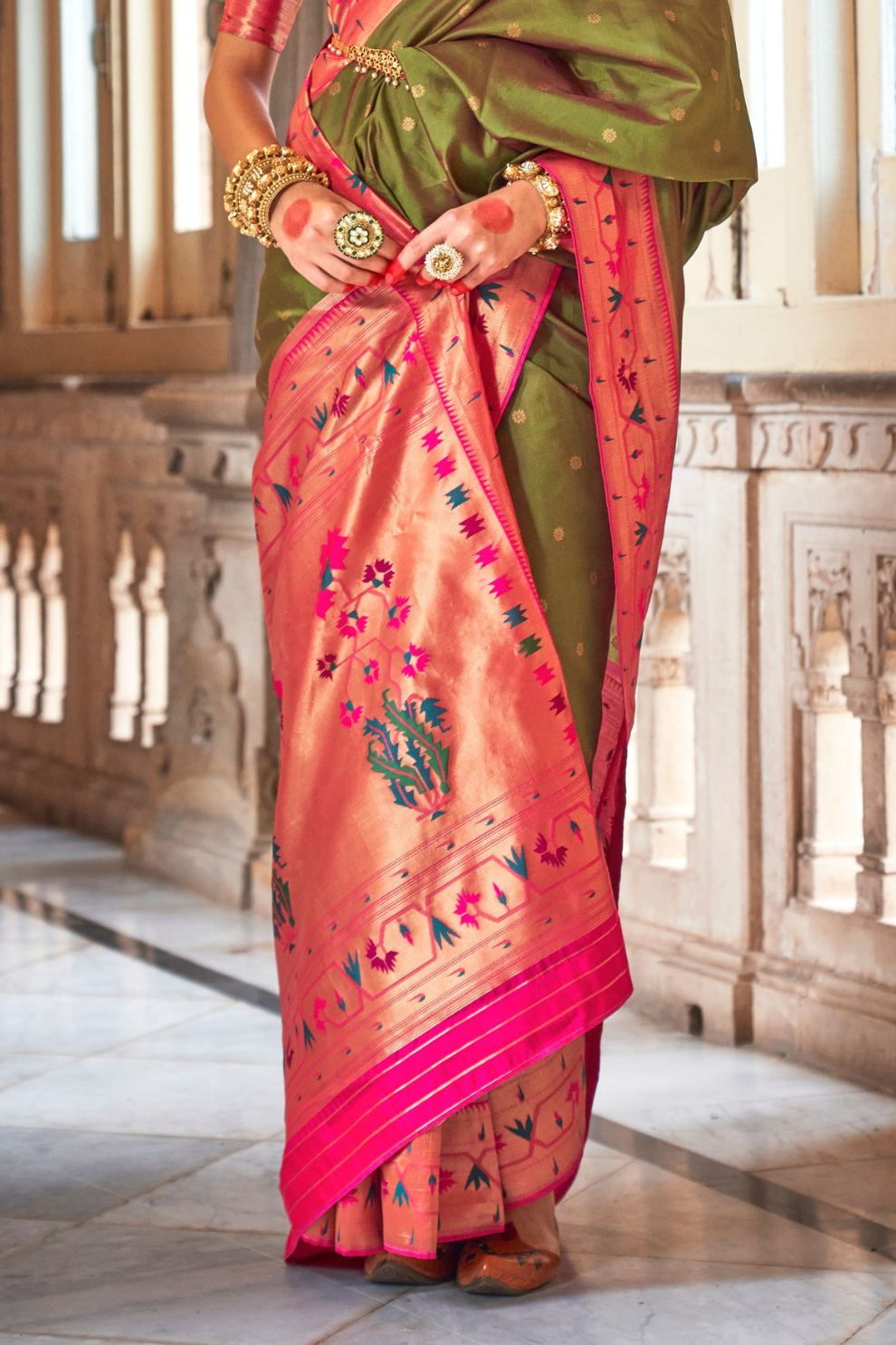 Graceful Floral Woven Zari Paithani Saree for Festive Wear