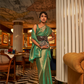 Nylon Satin Saree with Copper Zari Weaving Elegance