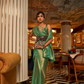 Nylon Satin Saree with Copper Zari Weaving Elegance