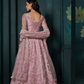 Elegant Dusty Pink Lehenga In Net With Hand Embroidery And Sequins