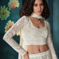 Designer White Georgette Lehenga With Intricate Thread