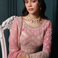 Graceful Blush Pink Embroidered Lehenga In Georgette