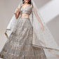 Elegant Mirror & Sequin Embroidered Net Party Lehenga