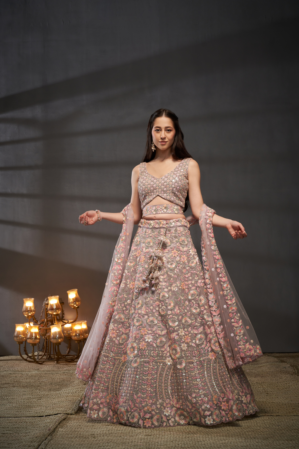 Heavy Zarkan Embroidery Semi-Stitched Lehenga Choli with Dupatta
