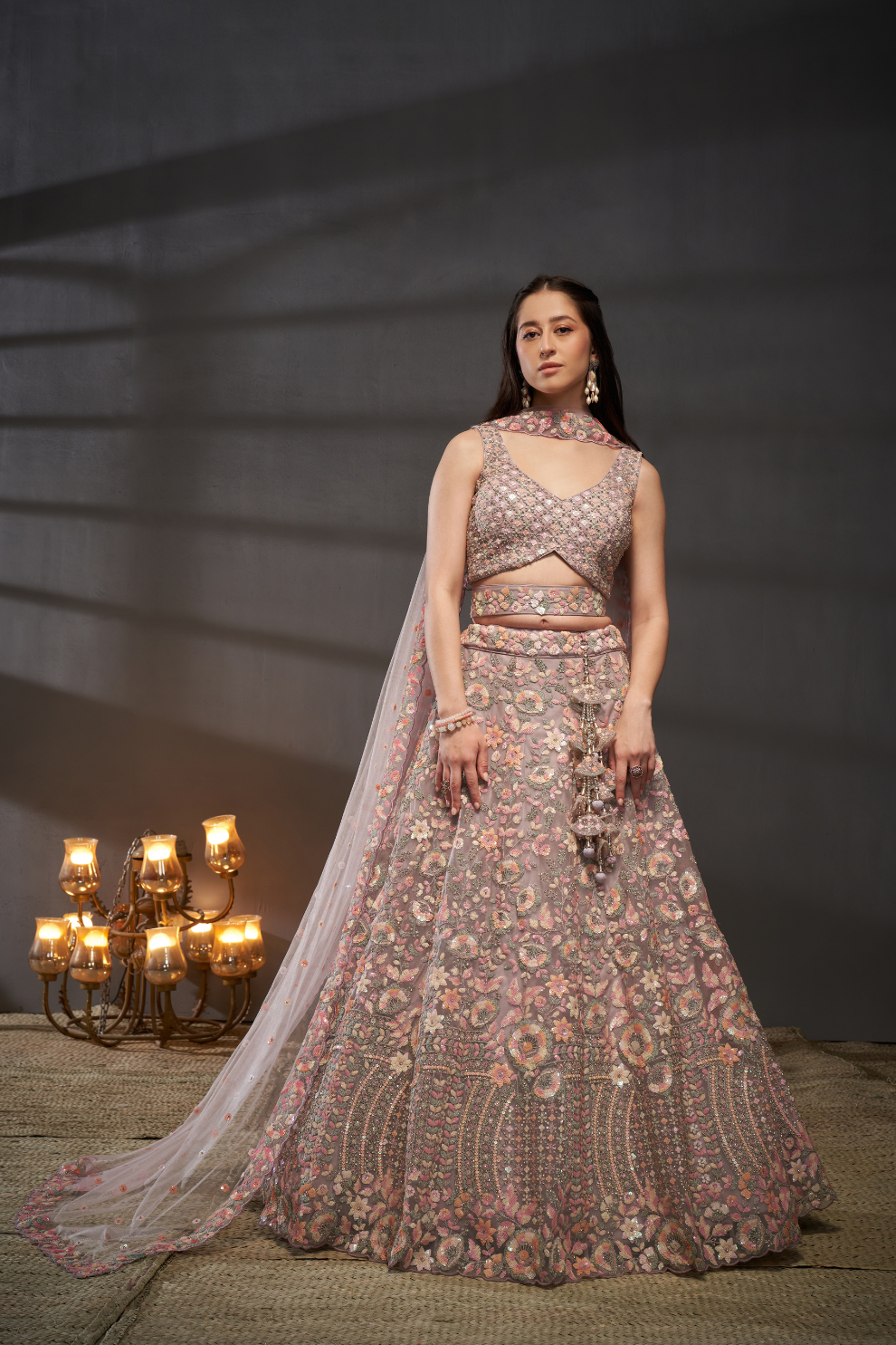 Heavy Zarkan Embroidery Semi-Stitched Lehenga Choli with Dupatta