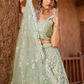 Designer Net Lehenga Choli with Sequin Embroidery and Coordinated Dupatta