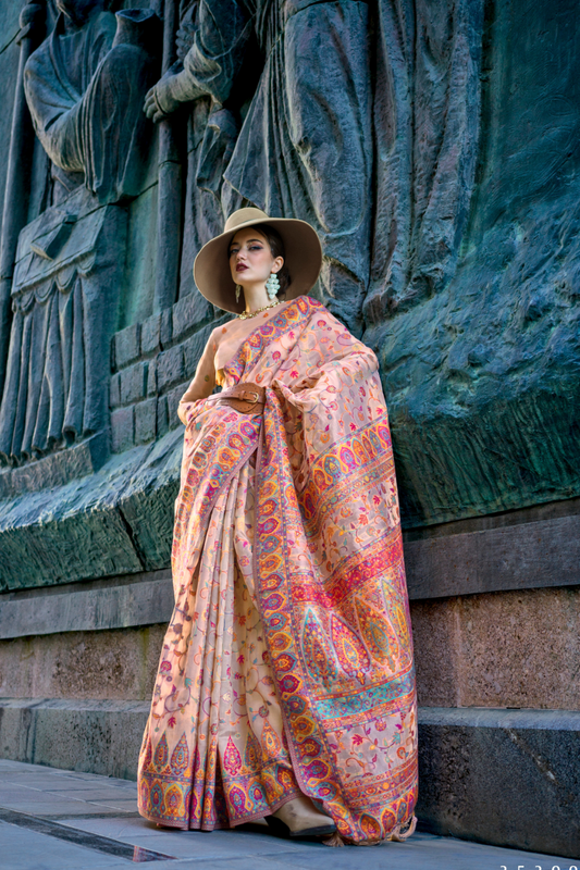Kashneer Silk Organza Saree with Fine Handloom Weaving