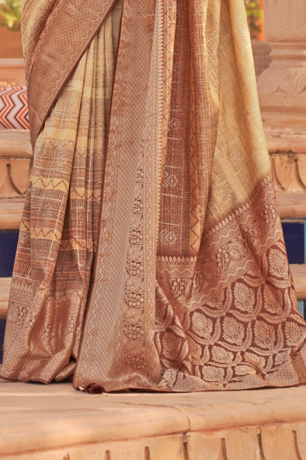 Traditional Saree Crafted in Polyester Viscose Silk Fabric