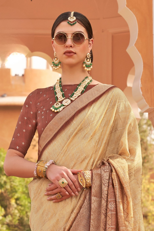 Traditional Saree Crafted in Polyester Viscose Silk Fabric