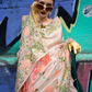 Parsi Weaving Handwoven Textured Silk Saree with Heritage Detailing