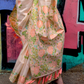 Parsi Weaving Handwoven Textured Silk Saree with Heritage Detailing