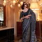 Patola Printed Satin Crepe Saree with Rich Ethnic Detailing