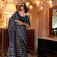Patola Printed Satin Crepe Saree with Rich Ethnic Detailing