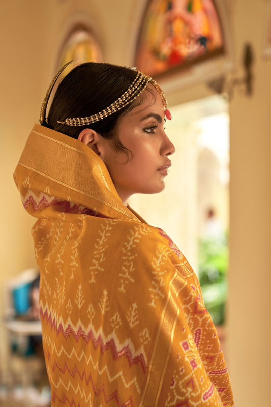 Graceful Patola Silk Saree with Intricate Weaving Work