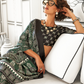 Printed Ajrakh Satin Crepe Saree with Elegant Traditional Vibes