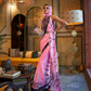 Printed Japan Satin Creep Saree with Elegant Flowing Drape
