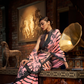 Printed Japan Satin Creep Saree with Elegant Flowing Drape