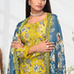 Lehenga Choli de seda de diseñador en color azul turquesa, lista para usar, con brillo y detalles de espejo