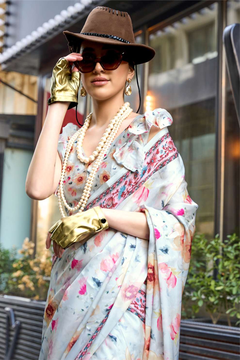 Casual Wear Satin Georgette Saree with Beautiful Digital Print