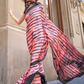Printed Satin Creep Saree with Smooth Modern Style Finish
