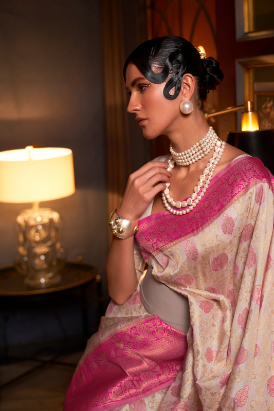 Elegant Pure Chaap Silk Saree with Weaving Detailing