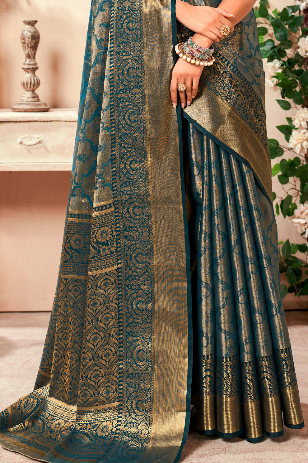 Pure Dharmavaram Silk Saree with Zari Weaving