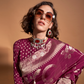 Pure Georgette Handloom Woven Silk Saree with Graceful Texture