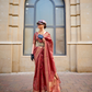 Pure Handloom Two Tone Organza Weaving Saree with Subtle Zari Shine