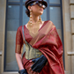 Pure Handloom Two Tone Organza Weaving Saree with Subtle Zari Shine