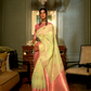 Pure Linen Weaving Saree with Stylish Copper Zari Work