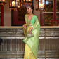 Woven Linen Silk Saree with Subtle Zari Detailing