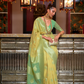 Woven Linen Silk Saree with Subtle Zari Detailing