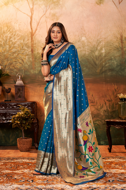 Pure Paithani Silk Saree with Zari Weaving