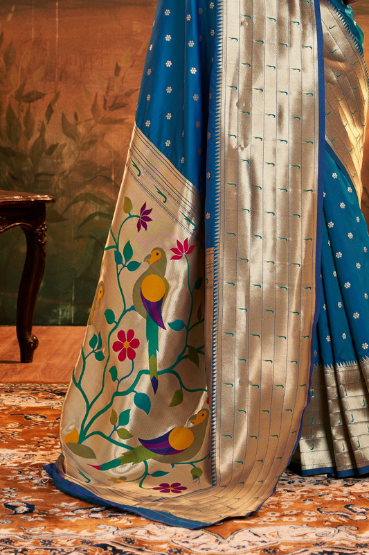 Pure Paithani Silk Saree with Zari Weaving
