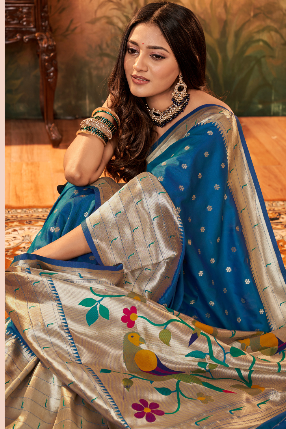Pure Paithani Silk Saree with Zari Weaving