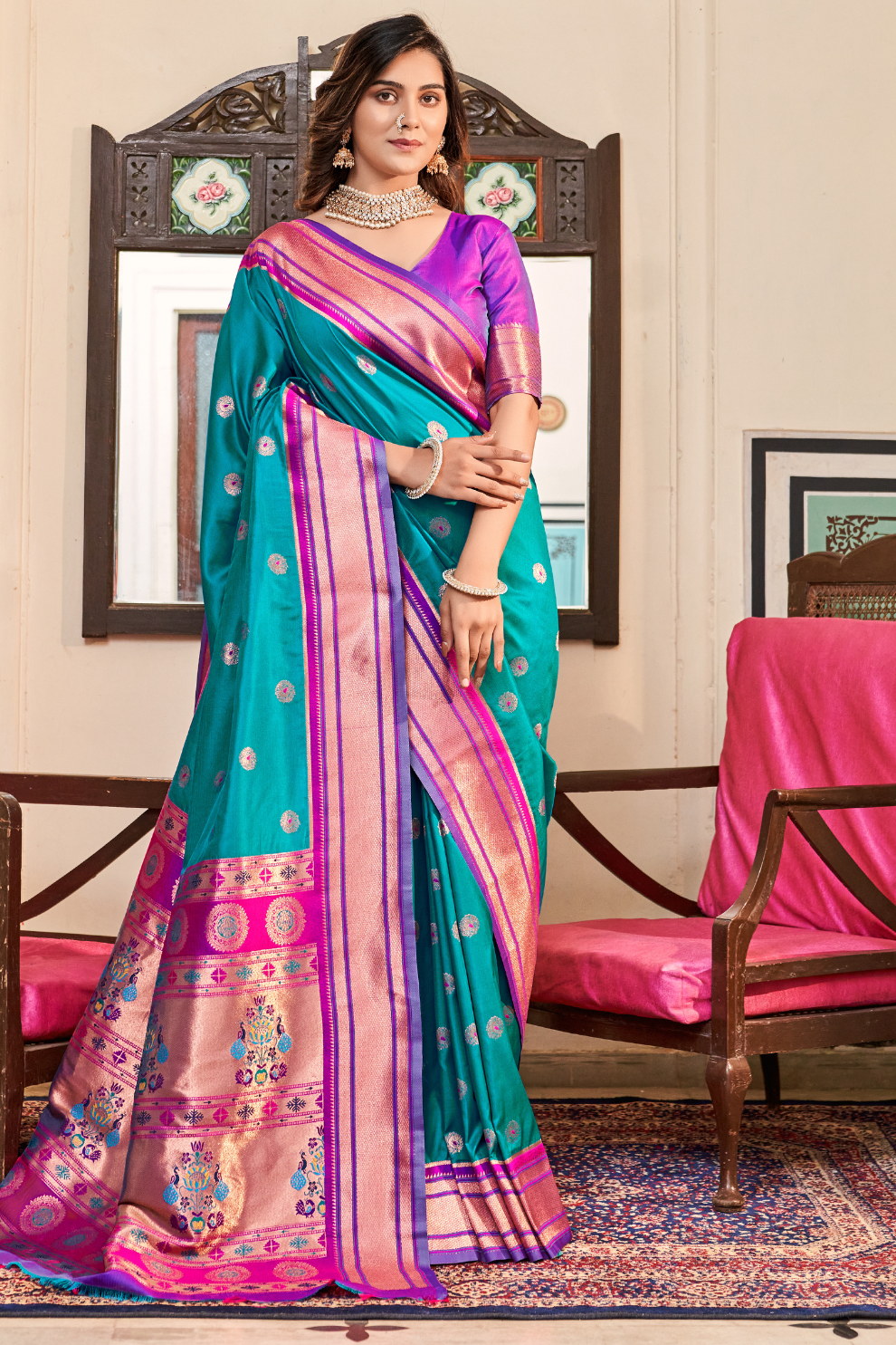 Pure Paithani Silk – Traditional Elegance with Royal Charm