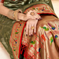 Pure Paithani Tissue Silk Saree with Rich Zari Border