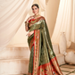 Pure Paithani Tissue Silk Saree with Rich Zari Border - LaVante Fashion